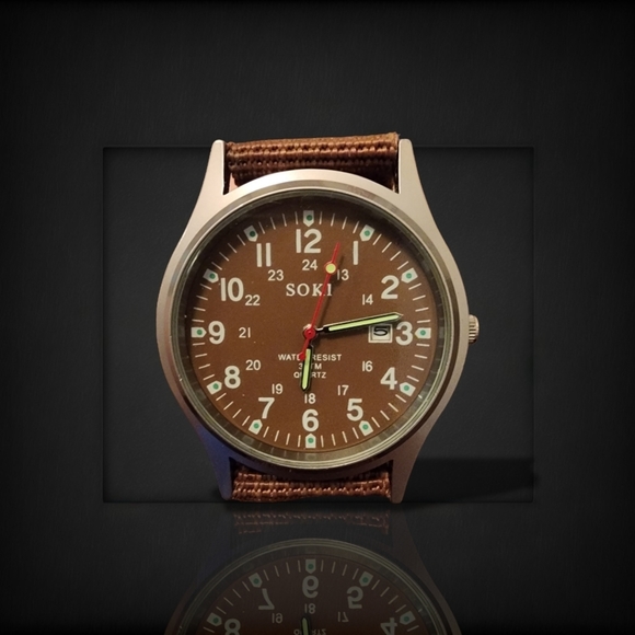 Soki Mens Brown Wrist Watch ⌚ - Picture 1 of 5